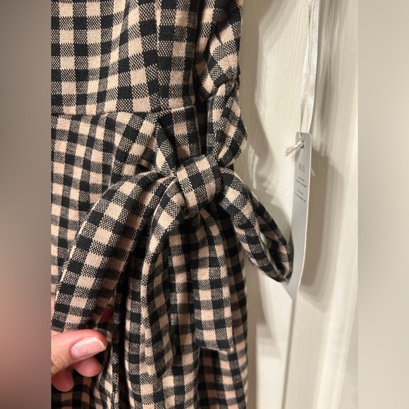 NEW 🆕 Stylish Black and Brown Checkered Dress with Shorts - Picture 2 of 7